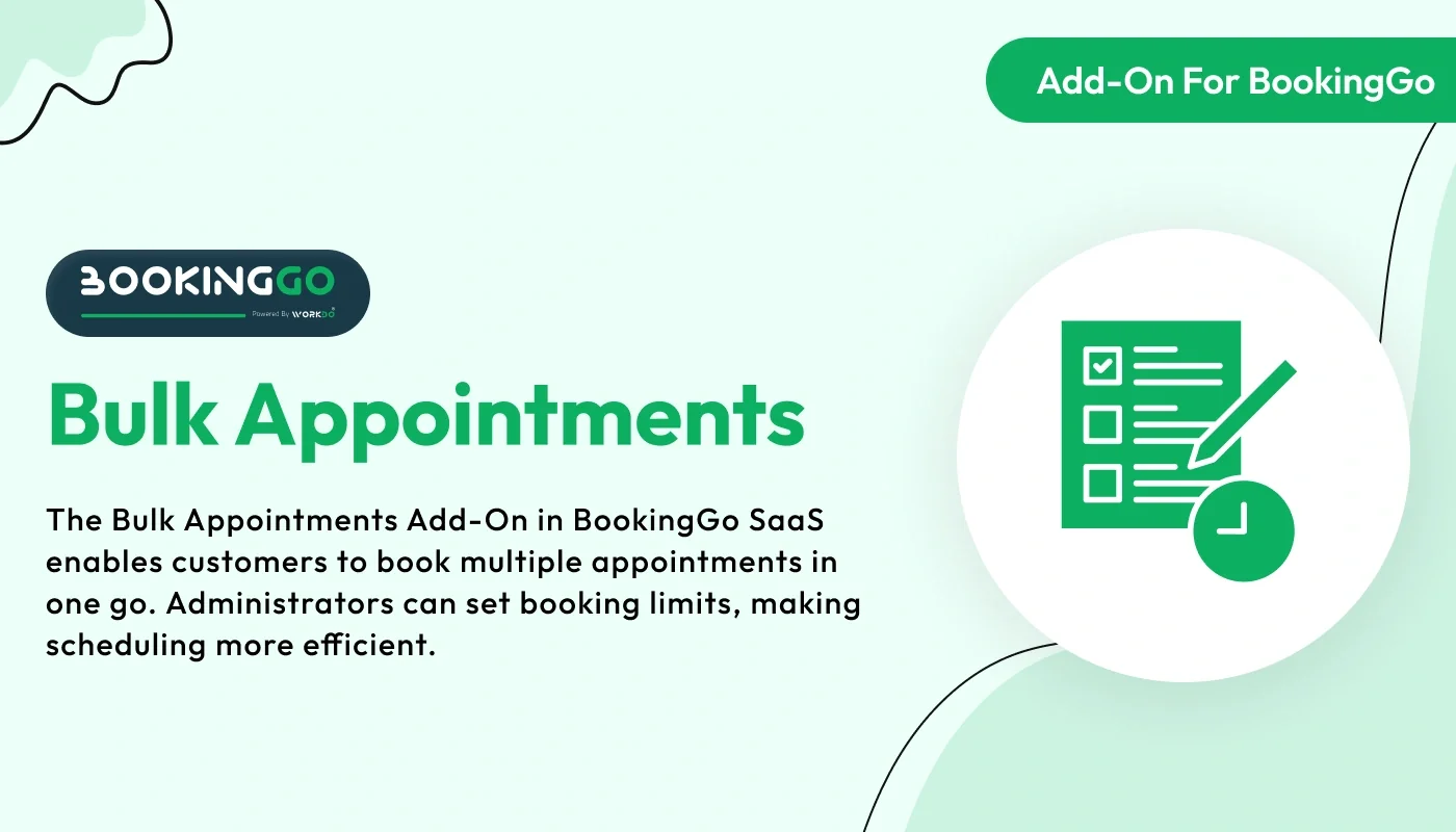 Bulk Appointments - BookingGo SaaS Add-On