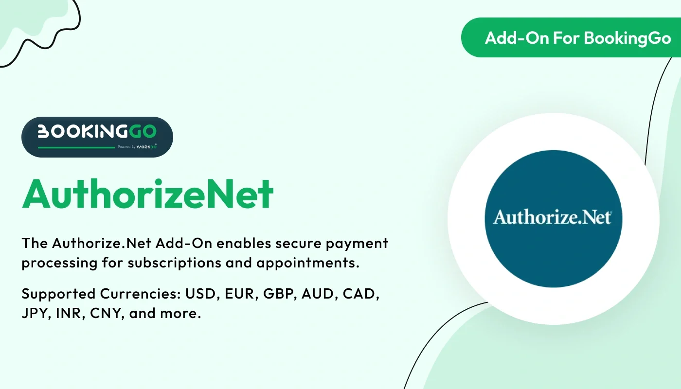 AuthorizeNet - BookingGo SaaS Add-On
