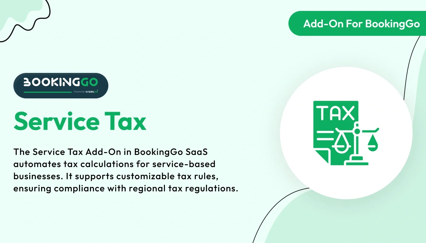 Service Tax - BookingGo SaaS Add-On