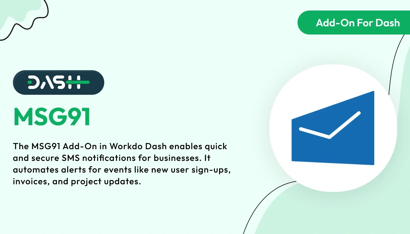 MSG91 - WorkDo Dash SaaS Integration Add-On