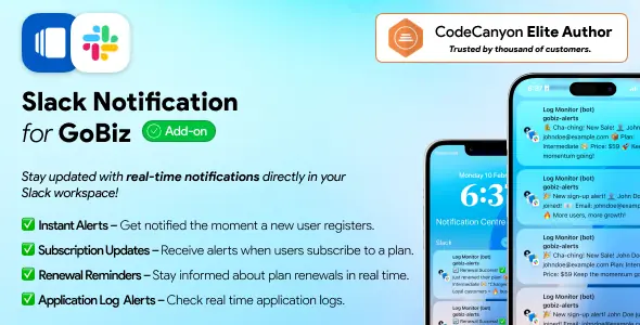 GoBiz - vCard SaaS Script - Slack Notification Add-on