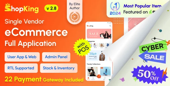 ShopKing - eCommerce App with Laravel Website & Admin Panel with POS | Inventory Management