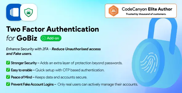 2FA Addon for GoBiz - vCard SaaS Script