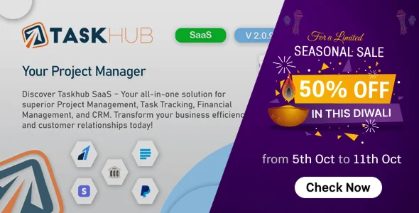 Taskhub SaaS - Project Management Tool, Finance & CRM Tool