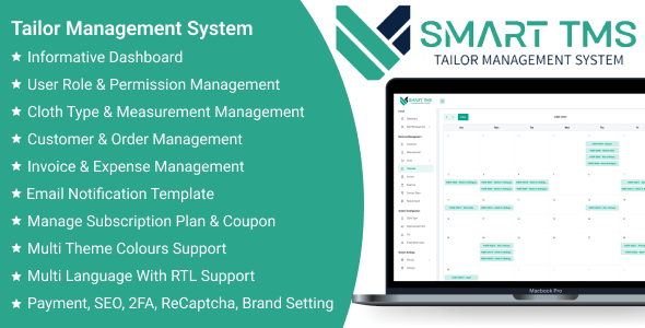 Smart TMS SaaS - Tailor Management System